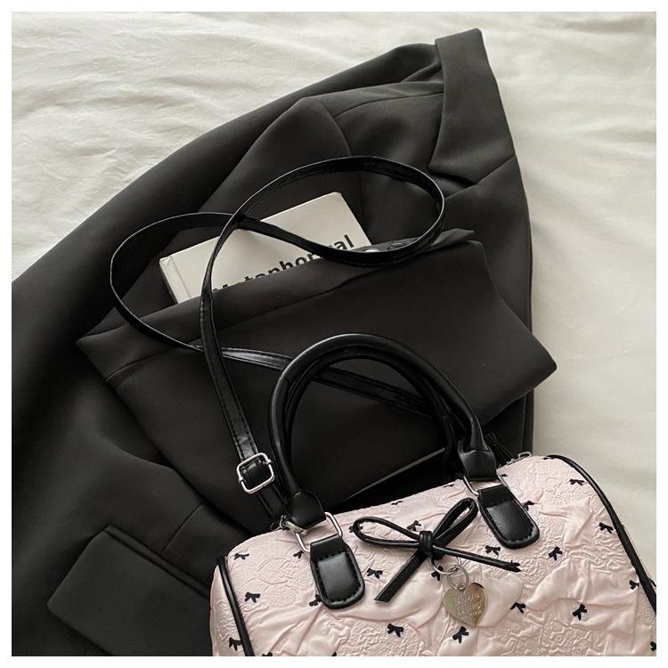Korean Sweet Bow Boston Tote & Crossbody Bag - Fashionable Single Shoulder Handbag for Girls
