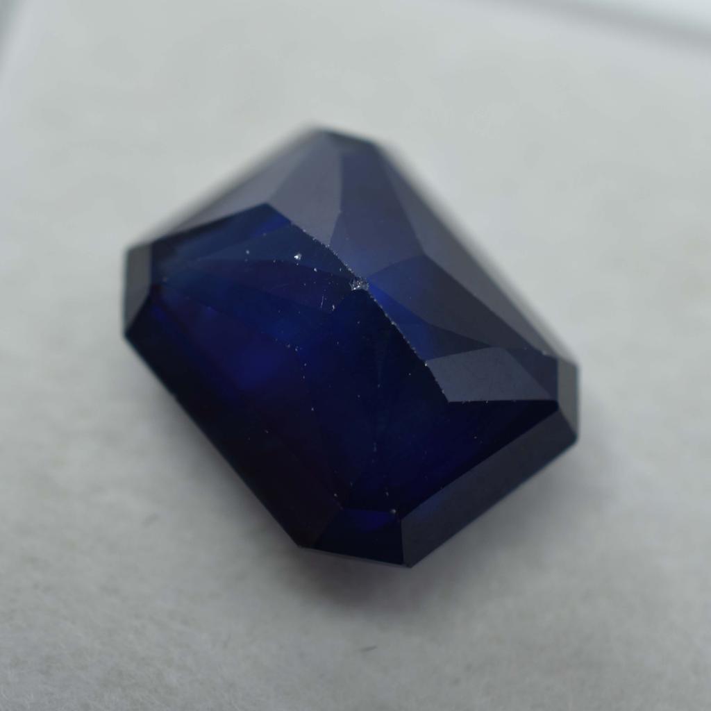 Ring Size Blue Sapphire Emerald Cut 8.65 Ct   Loose Gemstone Ring Size