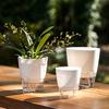 Flowerpot with Open Water Pour Port Easy Maintenance Self-Absorbing Double-Layer Water System Thickened Transparent Water Storage