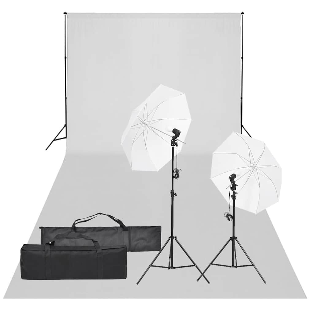 Vidaxl Photographic Studio Set With Lamps And Background