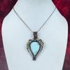 Larimar Pendant Gemstone Jewelry Copper Wire Wrapped Pendant Handmade Pendant