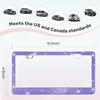2 Pack License Plate Frames For Women, Sparkly Rhinestone Diamond Car Accessories With Glitter Crystal Caps (Purple (2PCS))