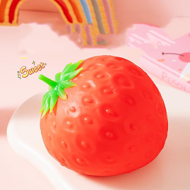 Handmade Jumbo Simulation Strawberry Squishy Toys Fruit Anti Stress Balls Slow Rising Sensory Squeeze Fidget Toy For Adults Kids