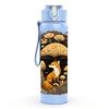 1PC Wild Mushroom Forest Art Print 750ml Color Plastic Sports Water Bottle Leakproof Flip Straw Lid Suitable for Sports Office Home Use