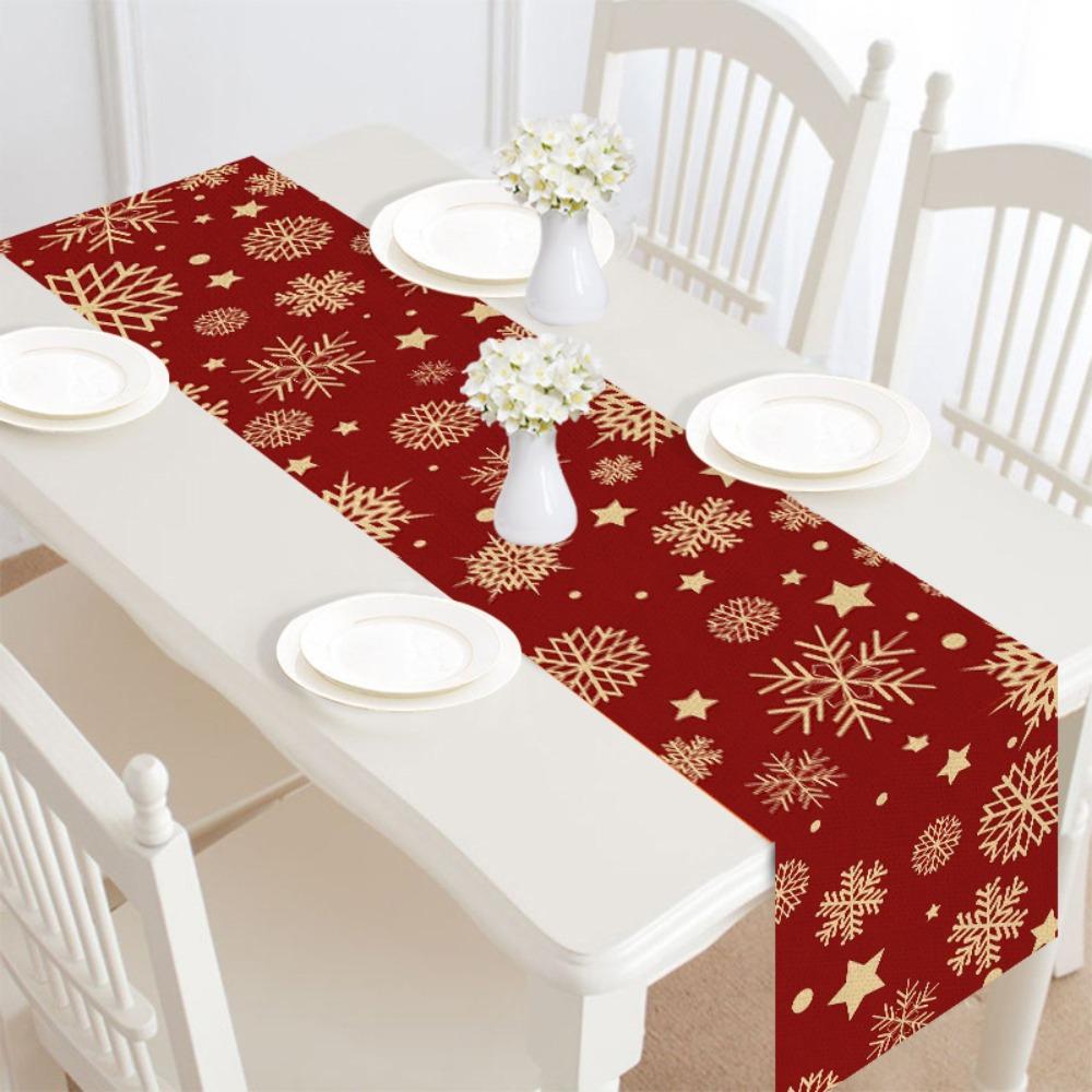 Xmas Ornaments 30x182cm Christmas Table Runner Long Luxury Dacron Table Runner Pastoral Style Vintage Tablecloth Party
