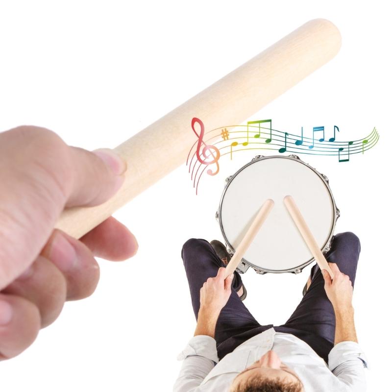 12Pcs Wood Drum Sticks Portable Music Rhythm Sticks Orff Percussion Instrument Percussion Stick Children Musical Toy