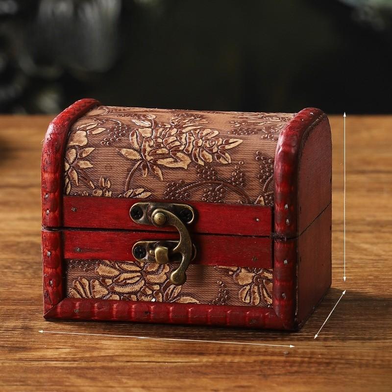 Antique Wooden Jewelry Boxes With Lid For Bedroom And Desk Decorations Gifts