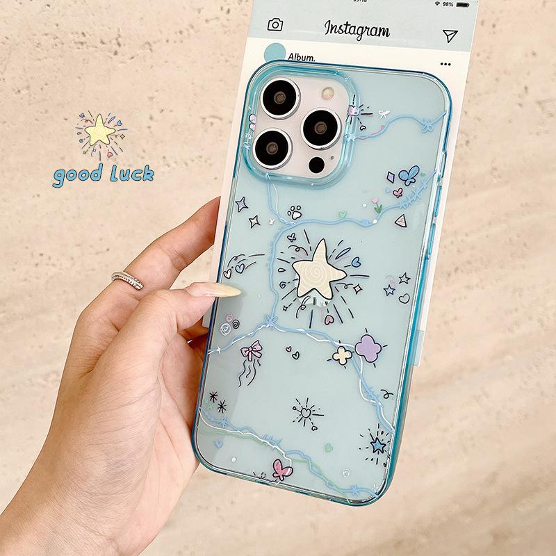 

Ins Niche Cartoon Strange Spark Apple 16 Couple Phone Case 15promax Apple 12PROMAX