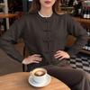 2026 Autumn/Winter Loose Pipa Button Long Sleeve Sweater with European-American Style