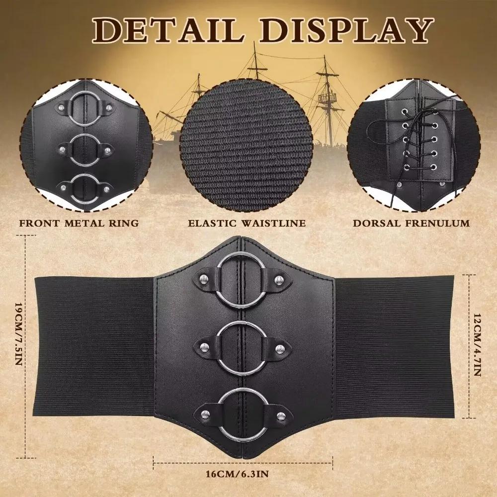 Medieval Medieval Retro Womens Pirate Costume Cosplay Renaissance Blouse Tops Corset Waist Belt Pirate Skirt Pirate Halloween