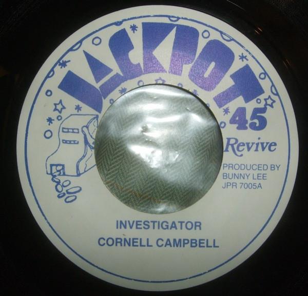 

7-дюймовая пластинка CORNELL CAMPBELL Investigator JPR7005 Jackpot UK Reggae Ska Dub Б/у