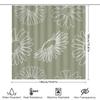 Modern Floral Shower Curtain Decorative Waterproof Washable For Bathrooms Green White Pattern