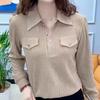 Camicia a mezza bottonatura Temperamento Top alla Moda da Donna Versatili Nuovo Stile alla Moda Top da Sotto