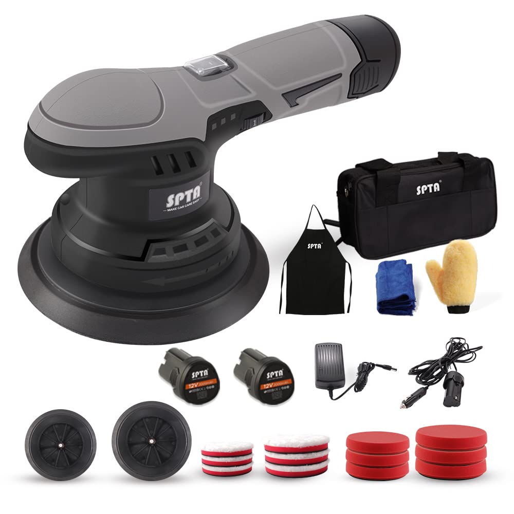 SPTA 12V Cordless Dual-Action Polisher, 6-Speed, 125/150 mm Full Kit