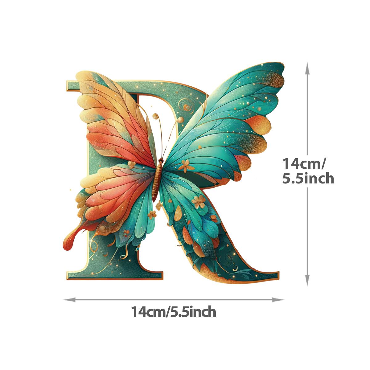 

DTF нашивки на одежду бабочка с буквами А-Я новый моющийся аксессуар для одежды с теплопередачей, нашивка «сделай сам» с индивидуальным логотипом