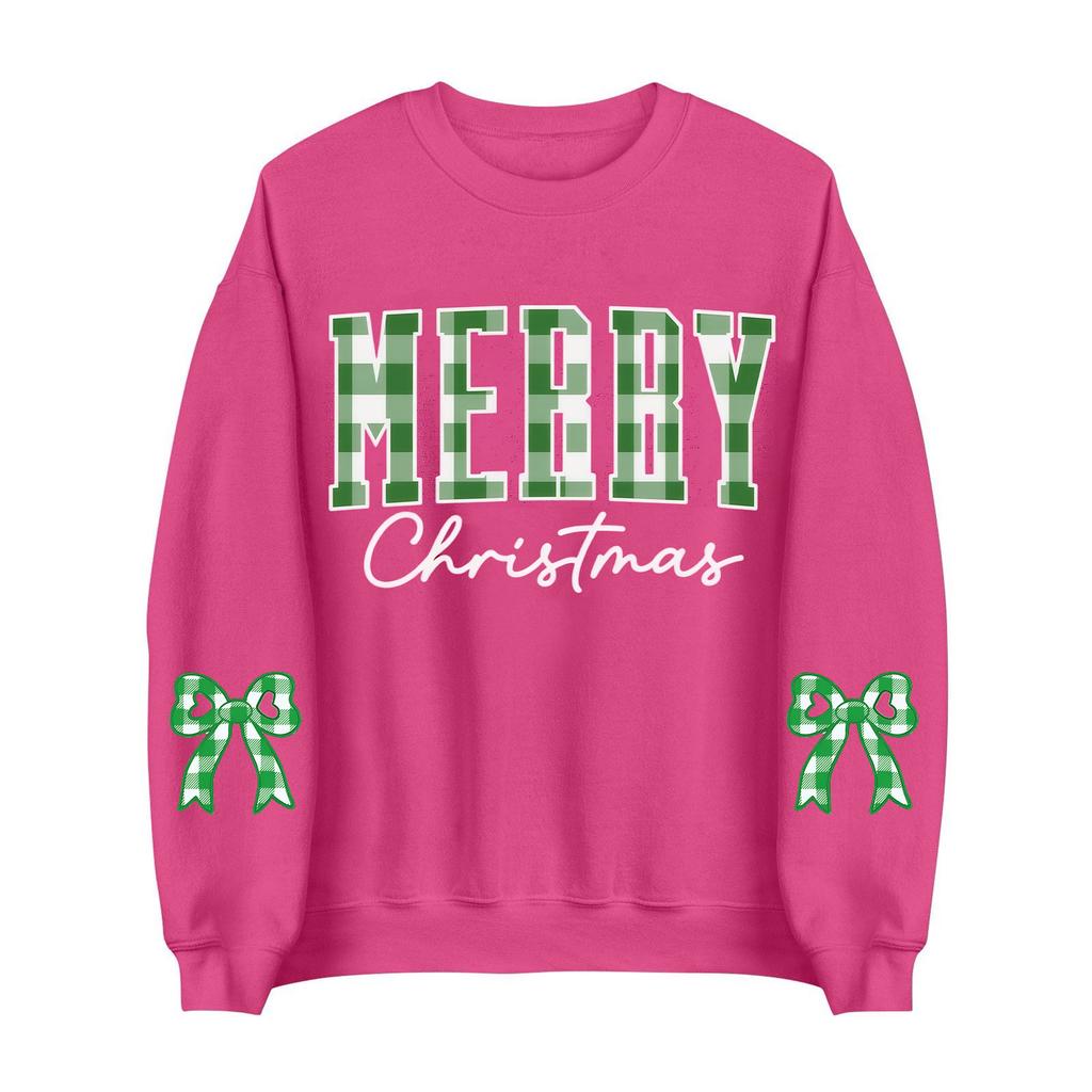 Women's Casual Christmas Print Crewneck Top for Festive Holiday Party and Everyday Wear