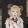 Bear Ear Headband Lolita Headpiece with Large Cotton and Cosplay Costume [SRrabbit] Ears, Off-White Lace, (Navy & Gold)