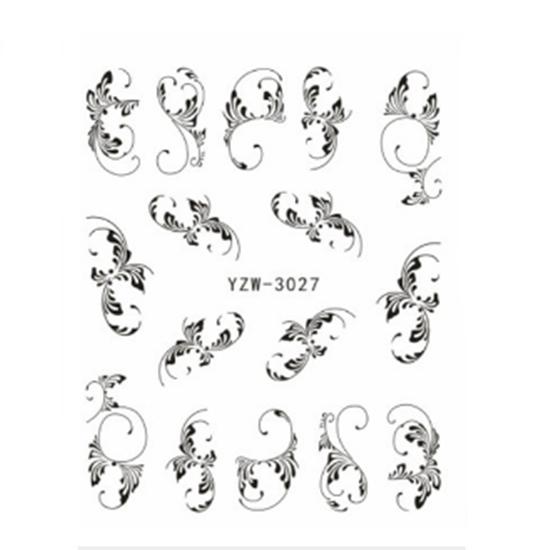 1pc 3D Nail Stickers Spring Summer Natural Flower Leaves Simulation Dried Flower Dragonfly Nail Applique Water Slides Decoration