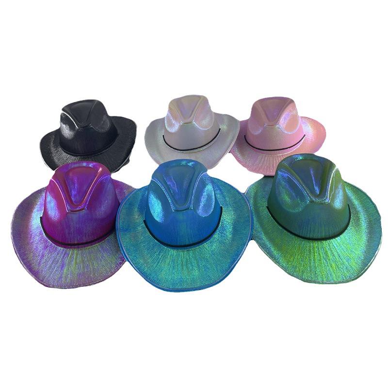 LED Light-Up Colorful Cowboy Hat for Halloween, Carnival, and Holiday Performances