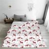 1pc Christmas Blanket Deer Snowflake Printed Smooth Flannel Blanket for Home Living Room Bedroom Decor New Year Christmas Gift