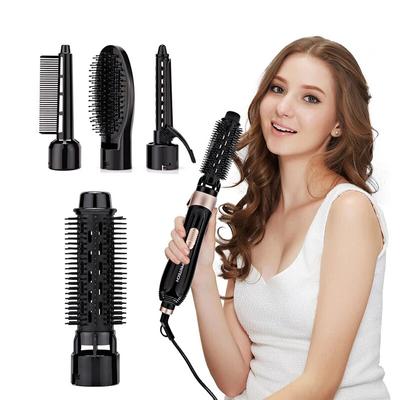 Hot Air Brush 4 Head Replaceable Hair Dryer Comb One Step Blower Strong Wind Electric Straightener Roller Curler Styling Tools