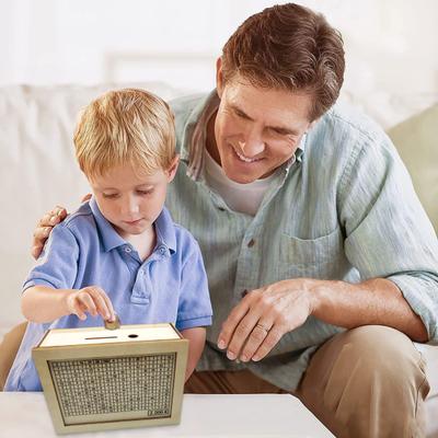 Scatola Salvadanaio in Legno Scatola Sfida Salva Soldi con Obiettivo e Numeri Salvadanaio con Pennarello Cancellabile per Bambini Adulti