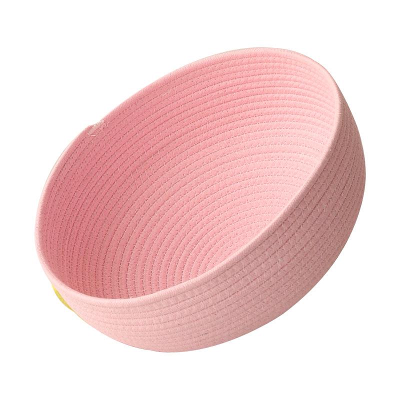 New Capsule Cat Bed Mat Japanese Woven Rattan Basket Breathable Cotton Rope All-Season Scratch-Proof Washable Pet Bed 30CM