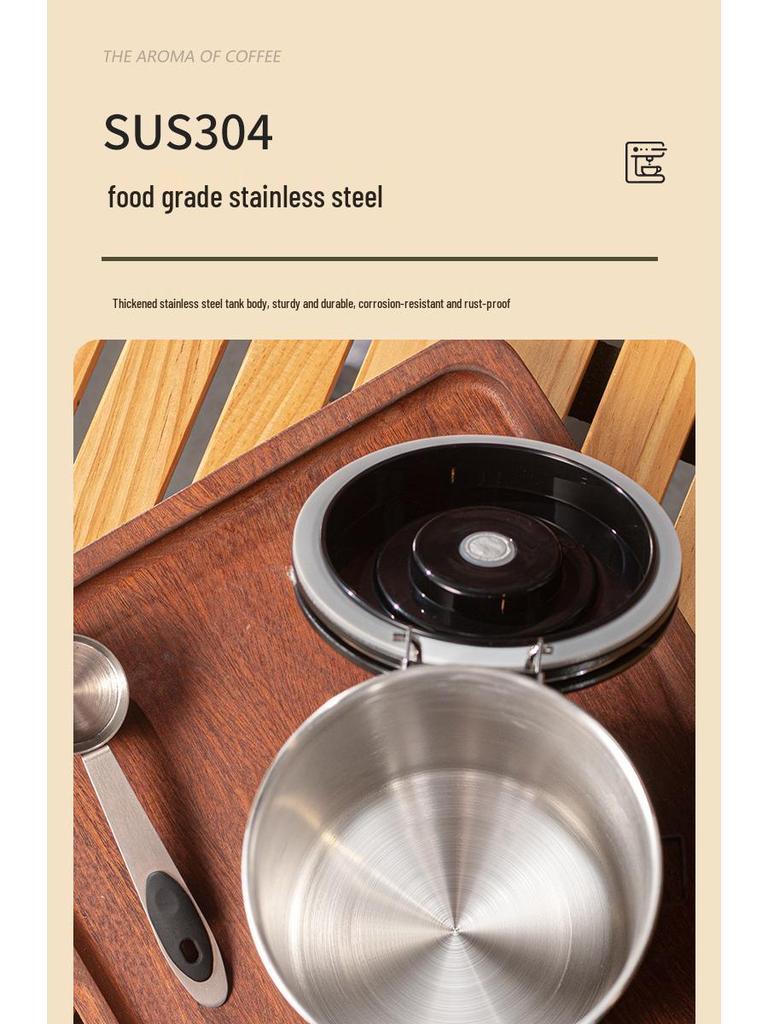304 Edelstahl Luftdichter Kaffee- und Getreidevorratsbehälter