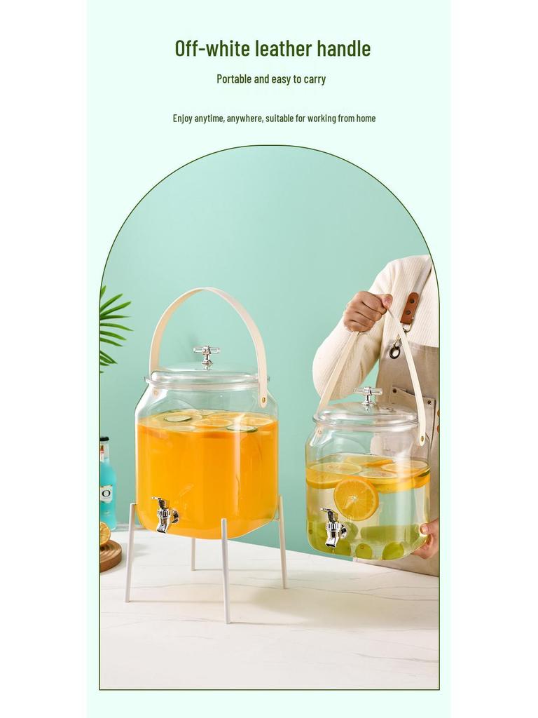 Kaltgetränkespender mit Ständer - Zitrone, Frucht, Tee, Saft Infusionsbehälter mit Zapfhahn