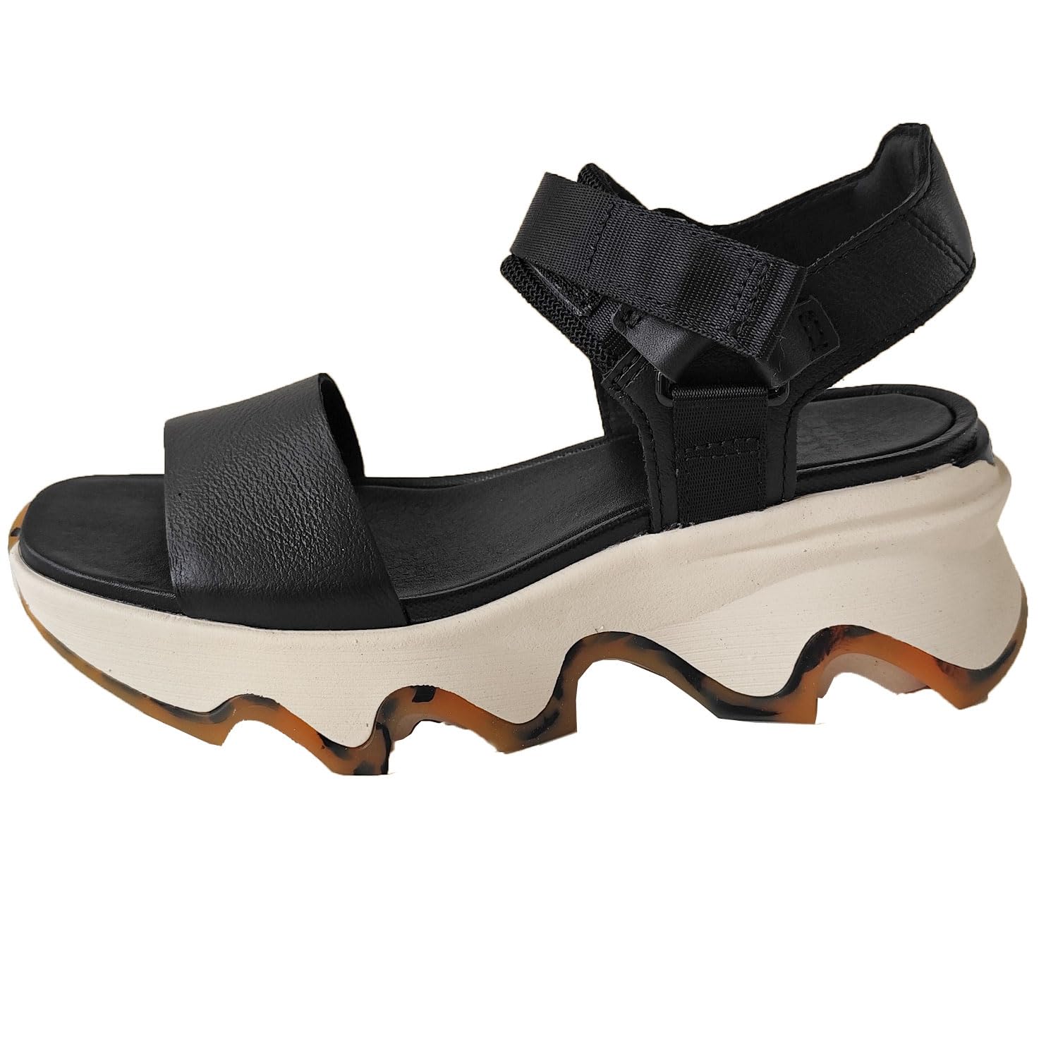 

Sorel Kinetic Impact Wide Strap High Sandals, Women s, NL4962, Size 24.5cm, Black, Chalk