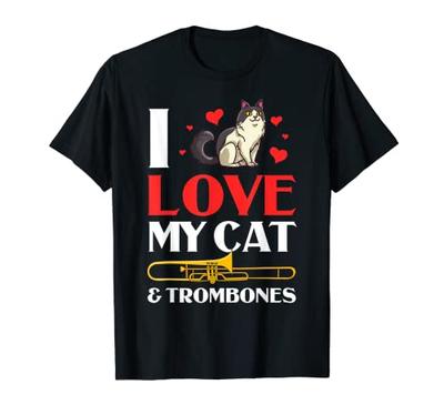 Cat Trombone Music Brass Instrument Player T-shirt