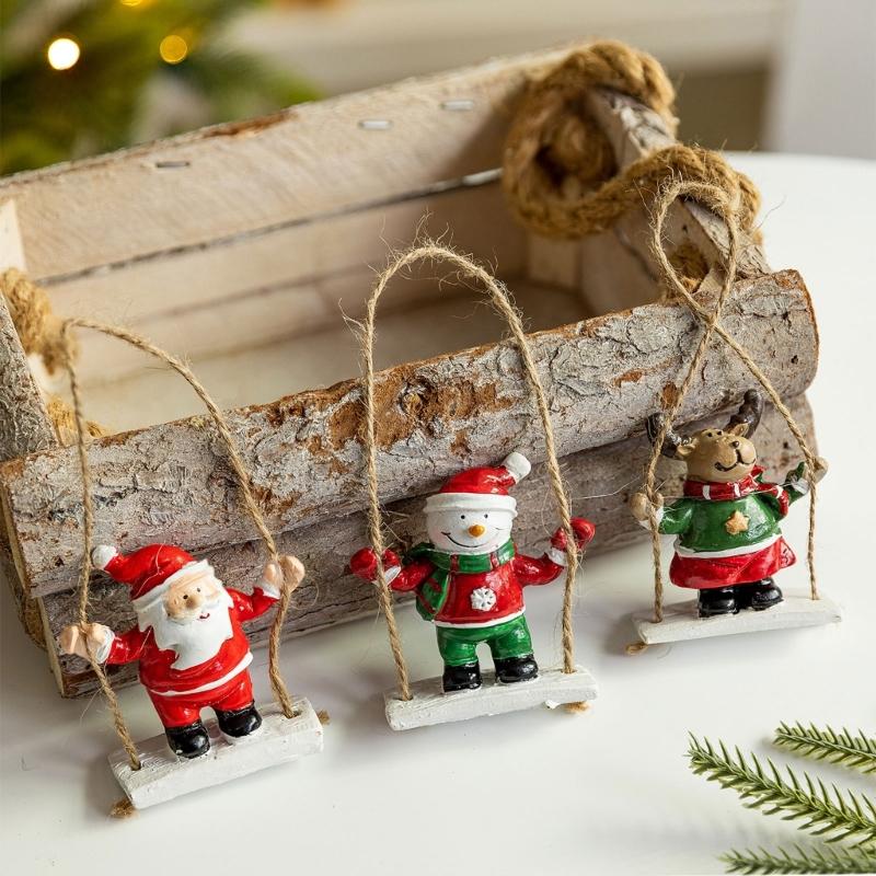 Christmas Swing Ornament User friendly Resin Hanging Decoration For Tree Wall Window Holiday Festival Decors Gift