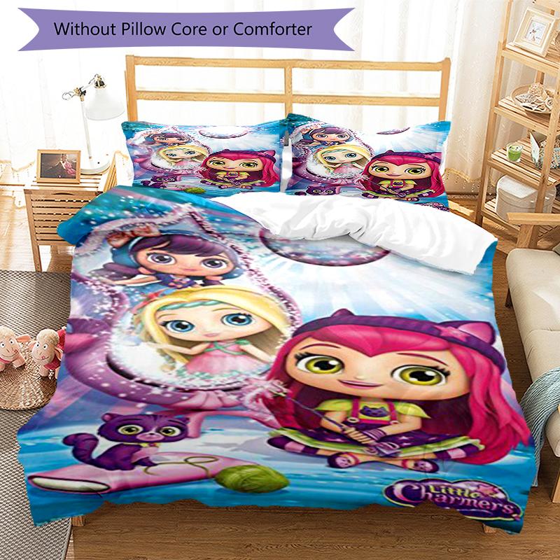 3pcs Little Charmers Bedding Set Duvet Cover Closure Includes 1 Duvet Cover & 2 Pillowcases, Soft and Comfortable for All Seasons.