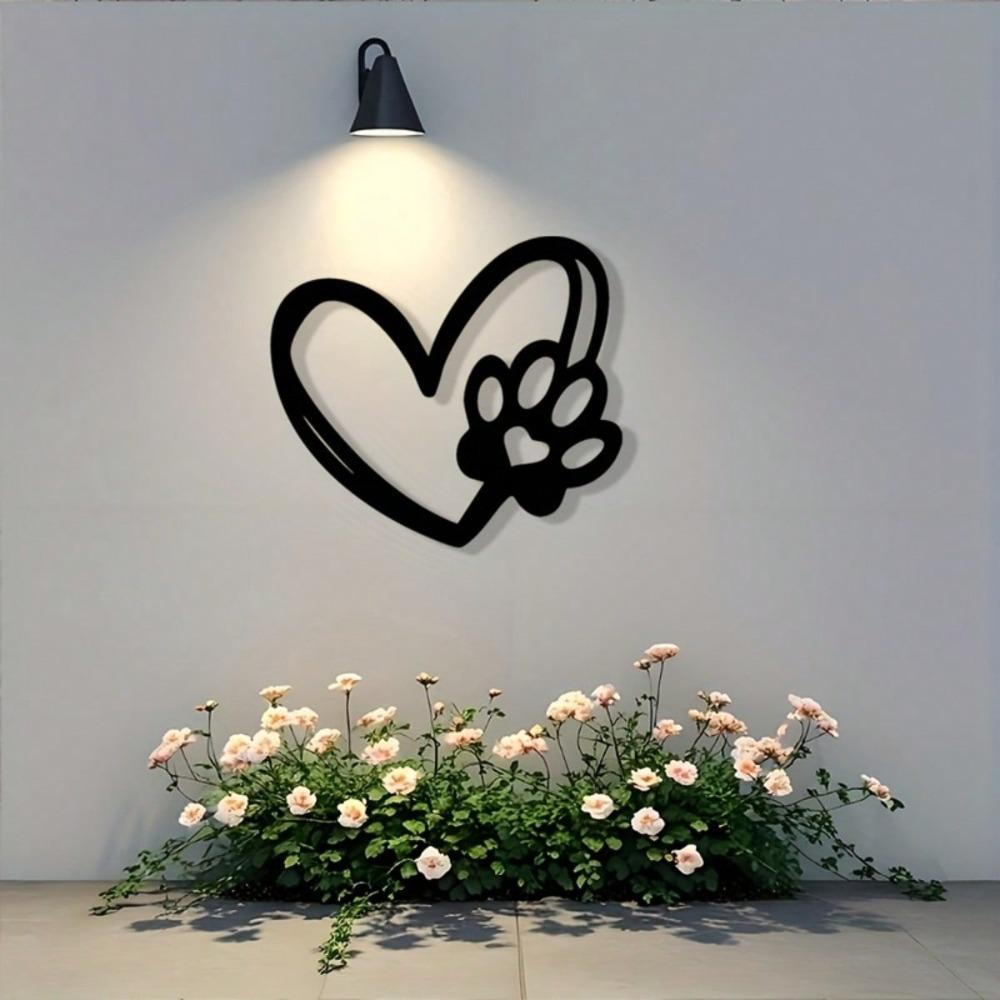 Metall-Wandkunst Haustier-Gedenkskulptur Hundeliebhaber Geschenk Minimalistische Schwarze Eisen Silhouette Innen Außen Wanddekor