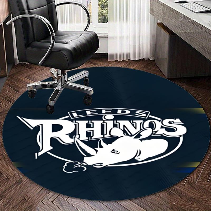 Personalized Leeds Rhinos Round Chair Office Rug - Perfect for Mat, Office Chair & More - Ideal Gift for Birthdays and Holidays