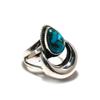 Blue Copper Turquoise Adjustable 925 Sterling Silver Ring - Fits US Sizes 6 to 10 - Handmade Boho Jewelry for Women & Men, Valentine Gifts