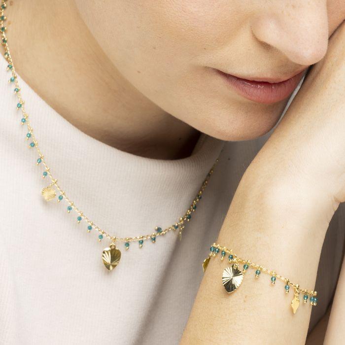Bracelet - Luxenter - Dadrec - Argent 925 - Or Jaune 18k - Cristal Vert