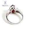 Bolaijewelry 100% Natural Red Garnet Jewelry Set Gemstone Pear 8*12mm Rings Earrings 925 Sterling Silver Fine Jewelry