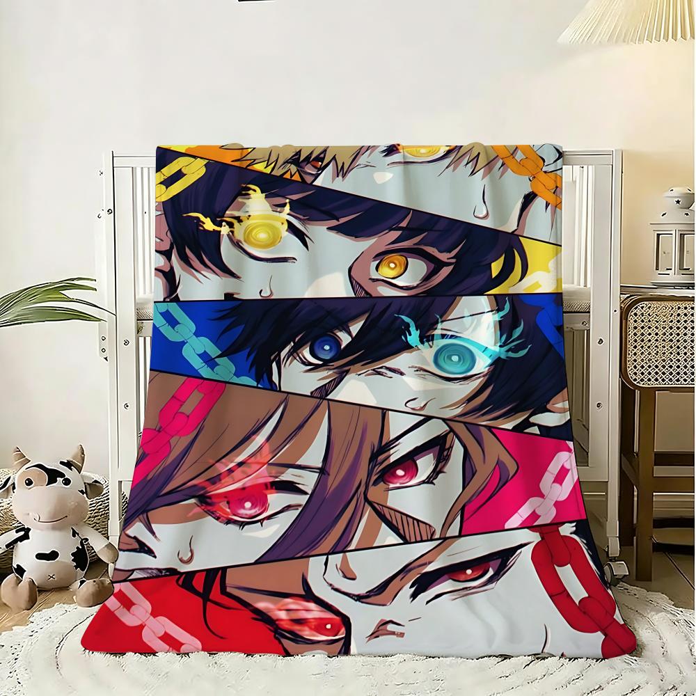 Classic Comics Blue Lock Throw 240G Flannel Blanket Lightweight Soft Skin-Friendly Summer Thin Throw Blanket