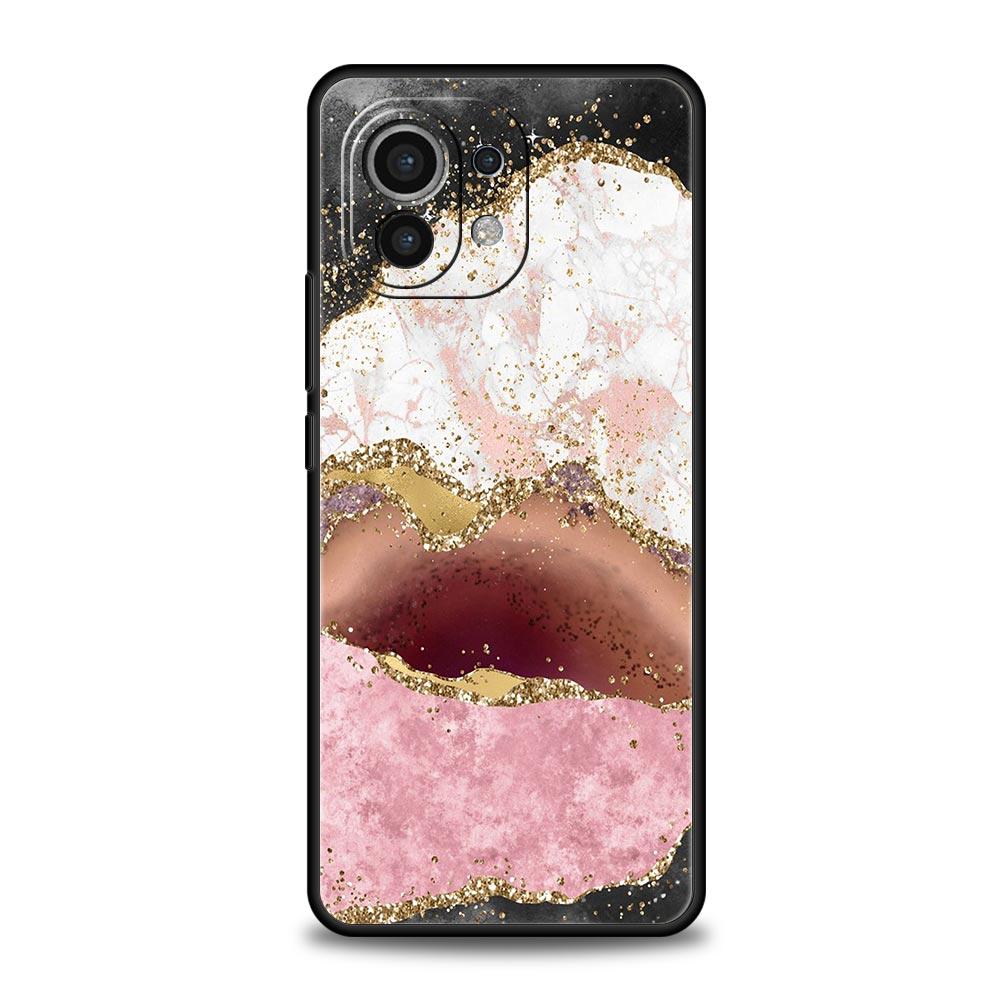 Glitter Agate Marble Art Phone Case For Xiaomi Poco X4 X3 NFC F3 F4 M3 M4 Mi Note 12T 10 12 11 Ultra 11T Pro 10T Lite 9T Cover