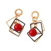 Pearl earrings retro temperament earrings design sense earrings silver needle French red versatile