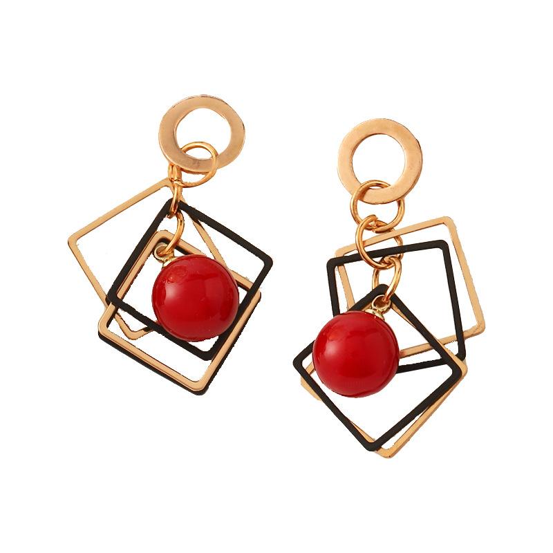 Pearl earrings retro temperament earrings design sense earrings silver needle French red versatile