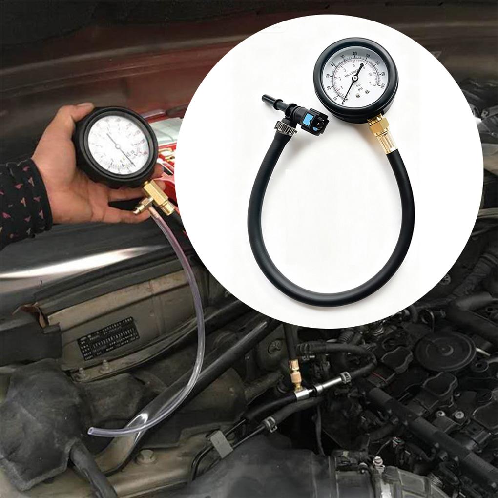 Fuel Pressure Test Kit Fuel Pressure Gauge - 0-100PSI Fuel Injection Pump Pressure Tester Gauge Kit for Car, Motorcycle, Truck