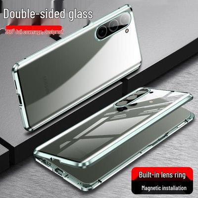 Samsung S25u HD Vollabdeckung Transparente Magnetische Metall Handyhülle