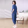 Women's Summer Tencel Denim Suit: Stylish 2025 Casual Two-Piece Set for Middle-Aged Mothers