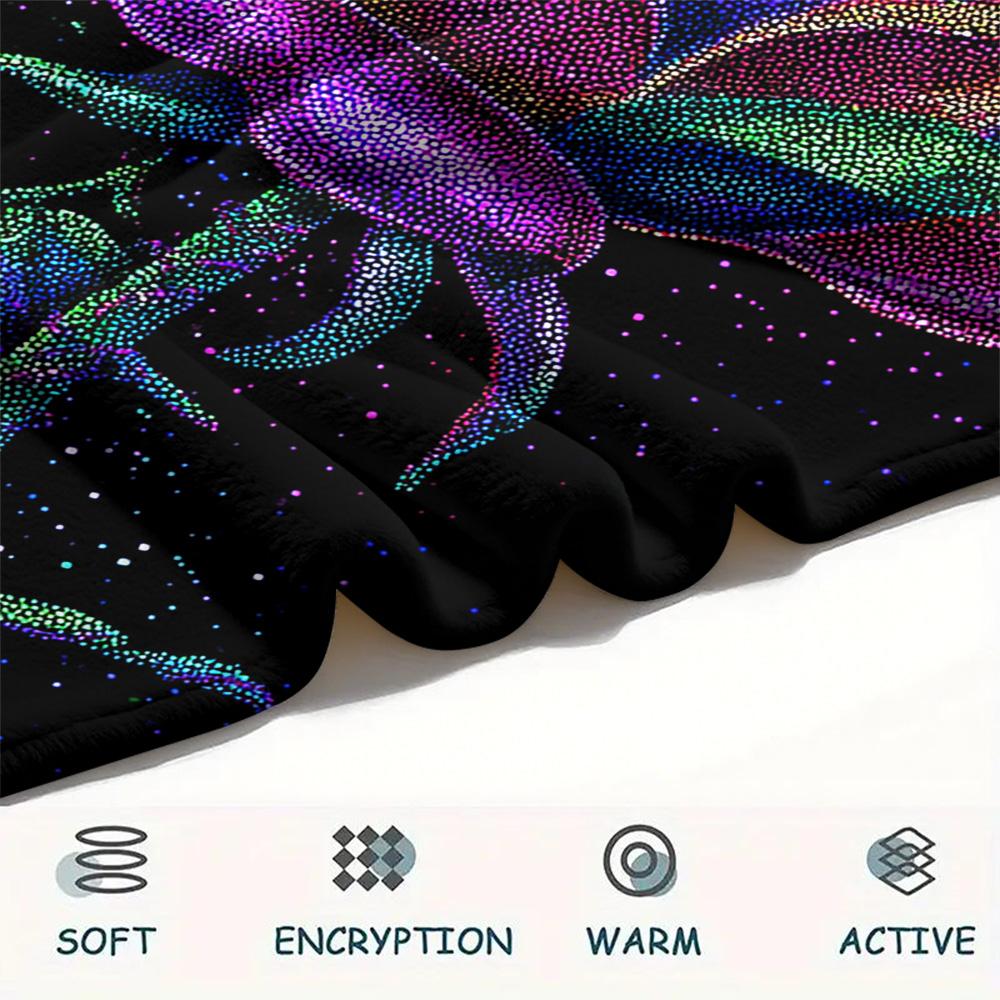 Rose Print Flannel Blanket, High Quality Comfortable for All Seasons, Home Decor, Warmth and Comfort, Perfect for Christmas Gifts