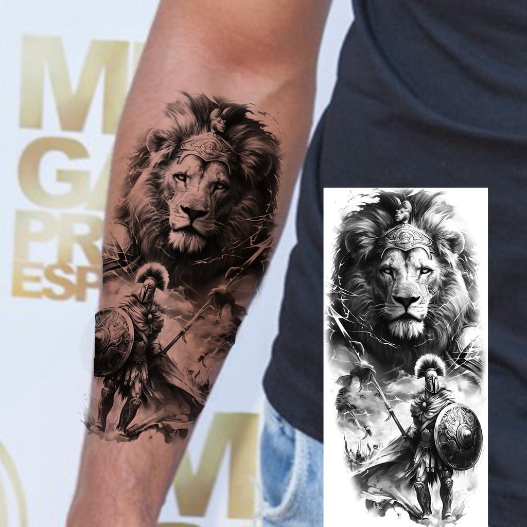 1 Sheet Creative Lion Tiger Family Temporary Tattoos Realistic Eagle Owl Animals Tatoos Waterproof Fake Tattoo Sticker Last Long