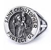 Vintage Archangel Saint Christopher Ring Stainless Steel Mens Jewelry Durable Stylish Gift