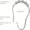 1 Pack 24pcs Shower Curtain Rod Hooks Stainless Steel Material with Rolling Balls Easy To Slide and Not Fall Off