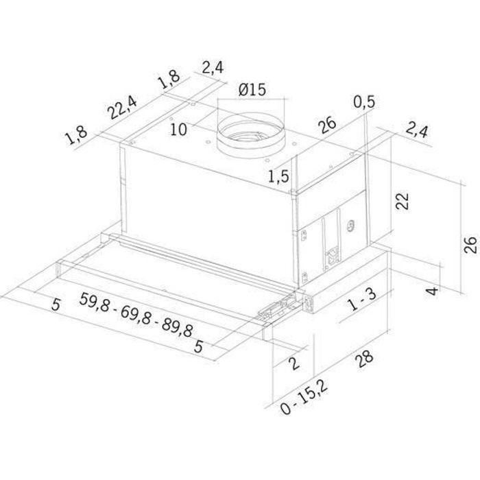 Hotte Encastrée Mepamsa Máxima - Acier Inoxydable - 770 M³/h - 55 dB - Conduit